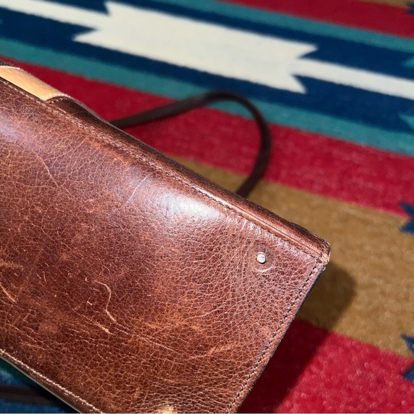 Vintage Kate Spade Leather Brown Purse Y2K shoulder bag - Picture 8 of 8